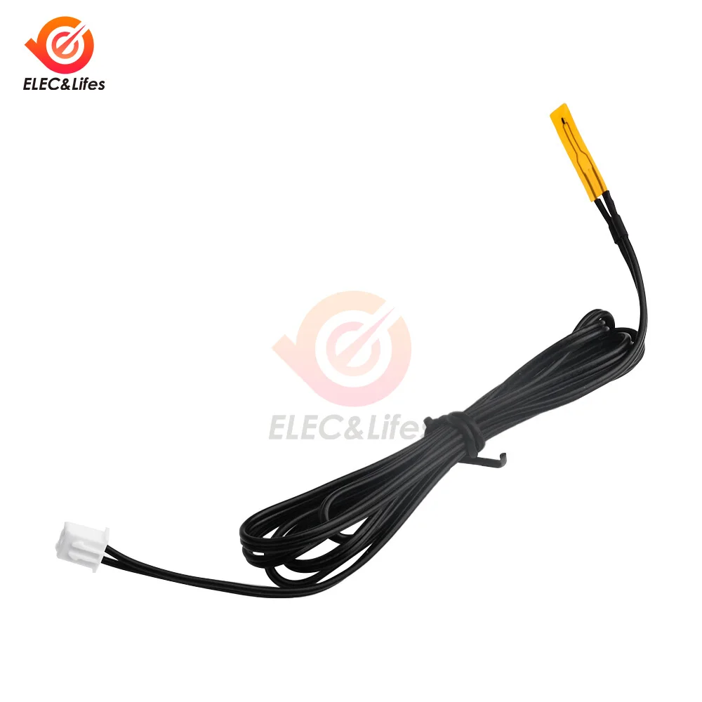 Sensor de temperatura ultrafino NTC Sonda termistor de película delgada B3950-10k Cabezal de medición de temperatura de superficie con enchufe XH2.54