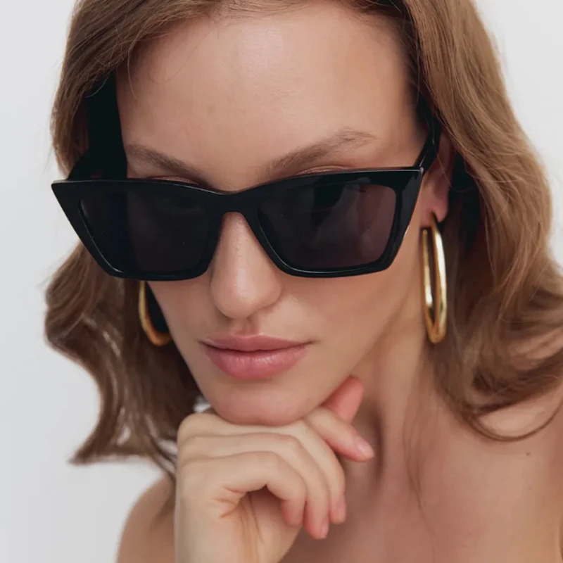 2 stücke Mode Cat Eye Sonnenbrille Frauen Einfache Stil Multi Farbe Rahmen Sonnenbrille Weibliche Luxus Designer UV400 Fahren Brillen