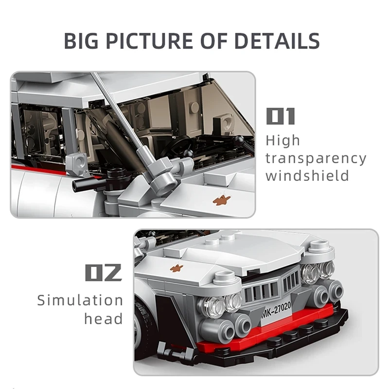 قوالب بناء حافلة شبح تقنية للمدينة ، سيارة أفلام صغيرة ، سيارة سباق فائقة السرعة ، طوب مجسم ، ألعاب للأطفال ، هدايا ، MOC