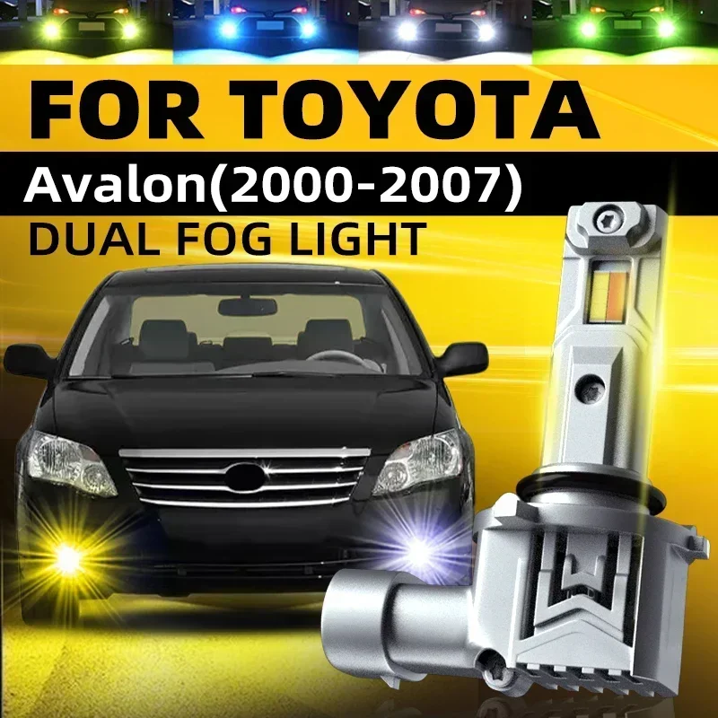 2pcs Car LED Front Fog Light Bulbs White Yellow Dual Colors Switchback For Toyota Avalon 2000 2001 2002 2003 2004 2005 2006 2007