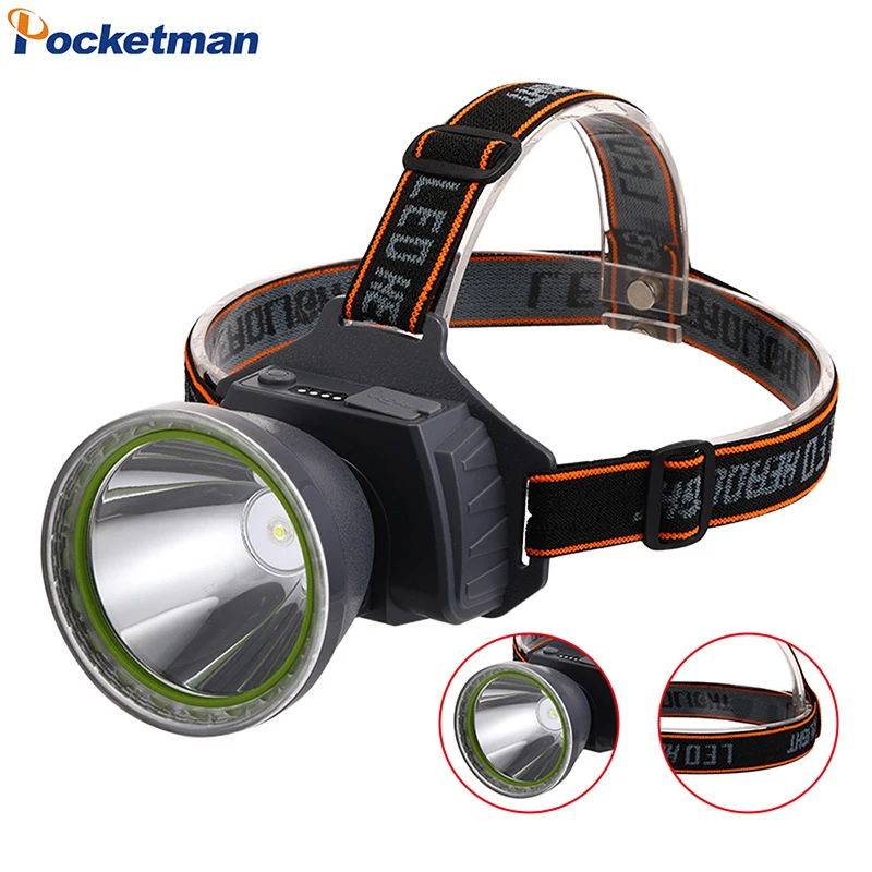 LED Rechargeable Headlamp Bright Spotlight Flashlight Waterproof 90°Angle Adjustable Headlight for Outdoor Camping Fishing