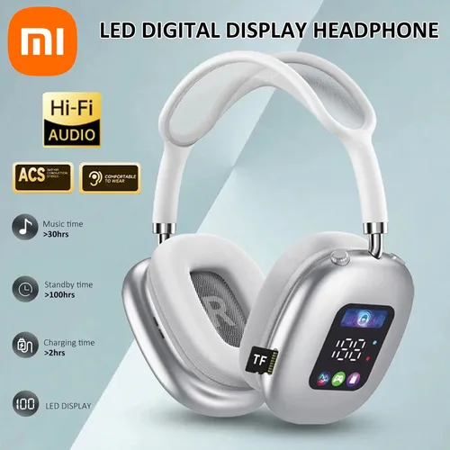 Imagen 1 del producto Xiaomi-auriculares inalámbricos con Bluetooth, cascos con pantalla Digital RGB, lector de tarjetas, batería de larga duración, alta fidelidad