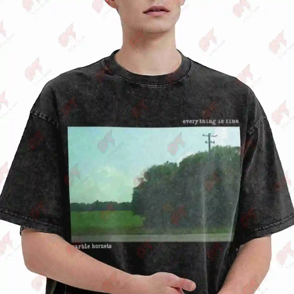 Marble Hornets Everything Is Fine Crossroads Vintage Washed Tee Pure Cotton T-Shirt