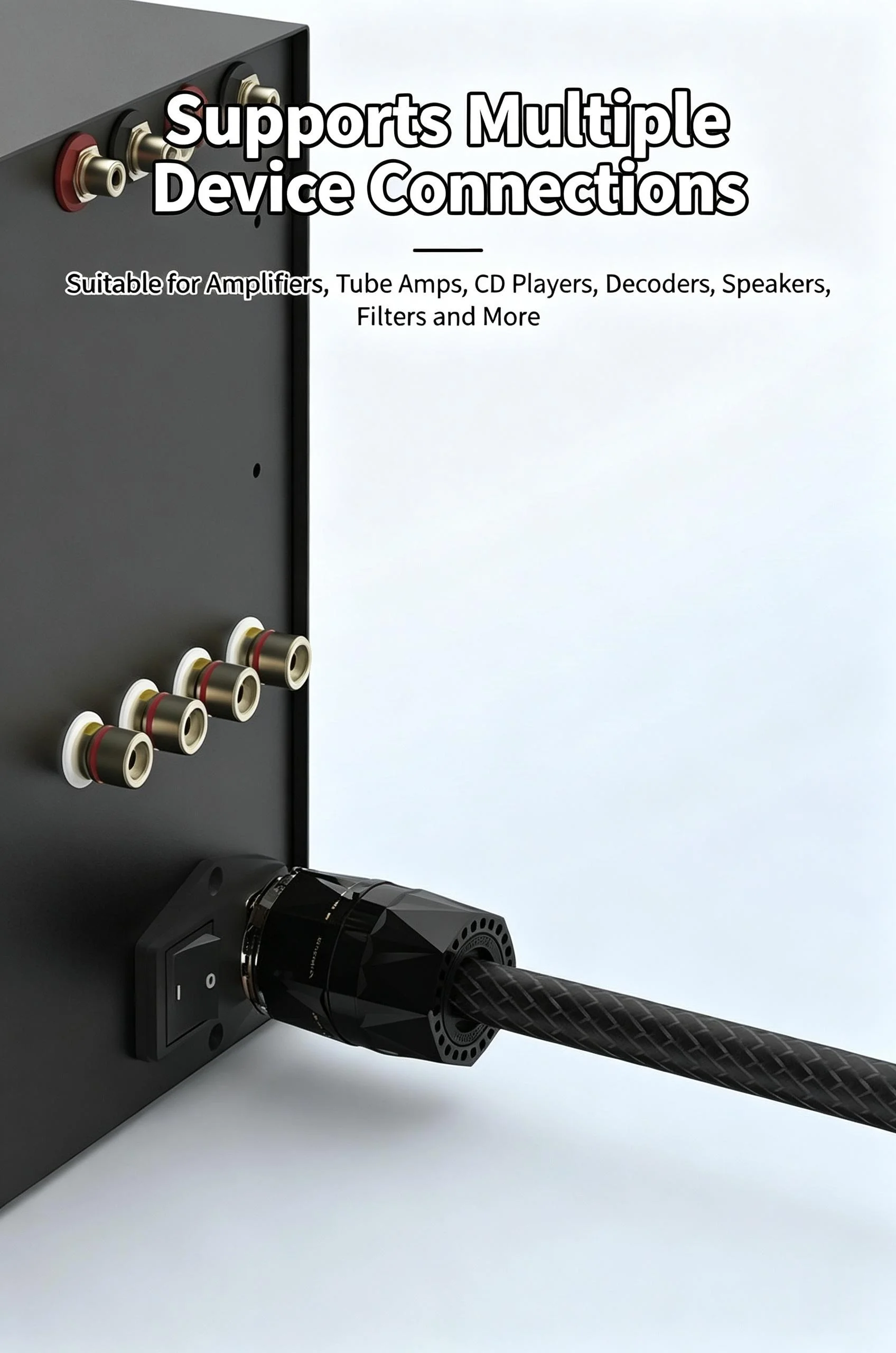 Viborg Audiophile Reinkupfer US-Stromanschluss Rhodium-Beschichteter Stecker DIY HiFi-Verstärker Audio-Stromkabel Ersatz – Detail 7