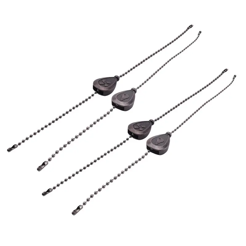 PORK-4Pcs Bronze Ceiling Fan Pull Chain Set, Decorative Fan Pull Chain Pendant Extension, Lighting & Fan Beaded Ball Fan Pull