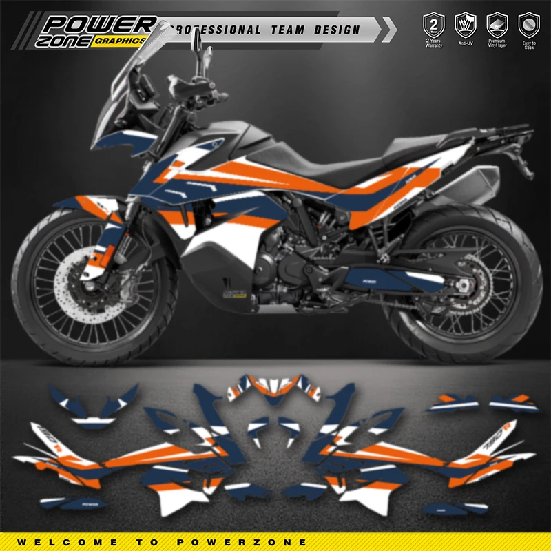 PowerZone Custom Team Graphics Backgrounds Decals for Stickers Kit For KTM 2019 2020 2021 2022 ADV790 Motorcycle Stickers 005