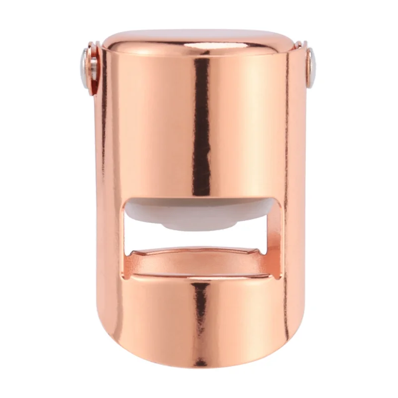 

ABUN-4X Champagne Bottle Stopper Rose Gold Stainless Steel Champagne Sealer Plug Super Powerful Vacuum Seal