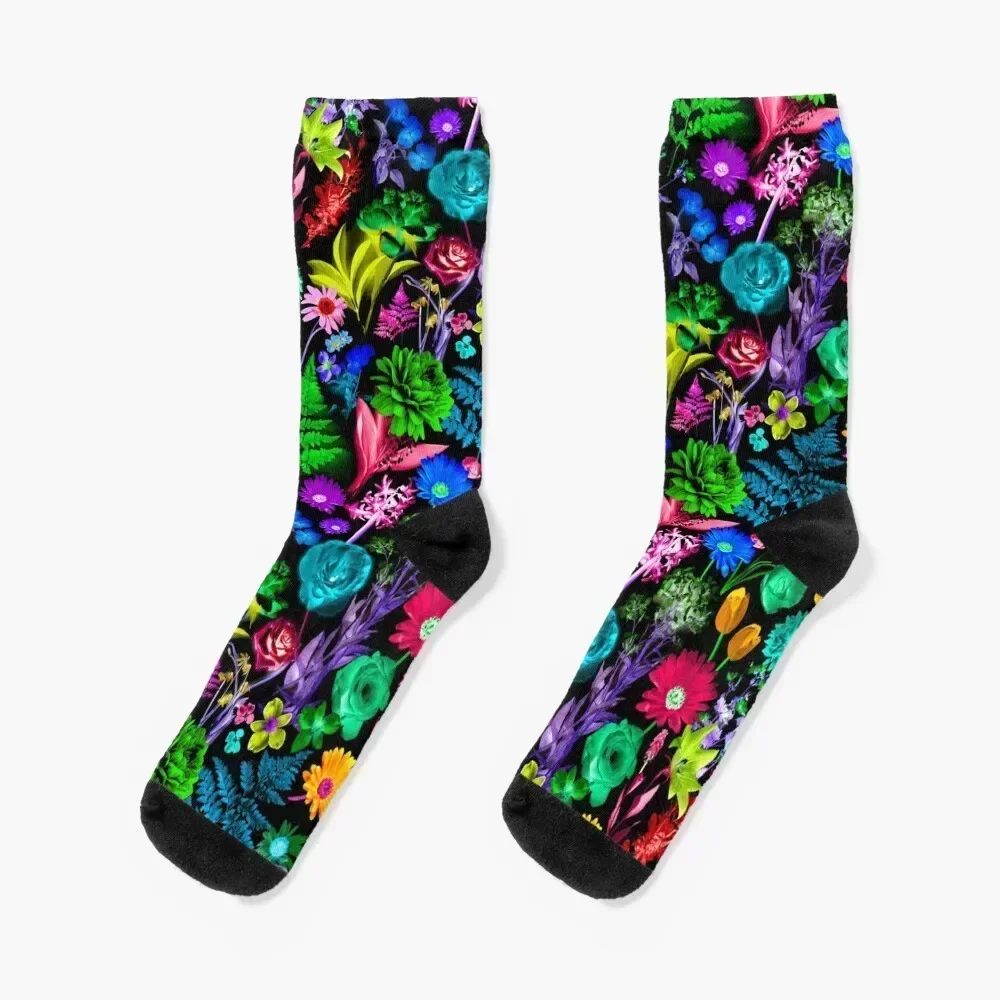 

Glowing Garden Socks cotton snow new year sport Man Socks Women's