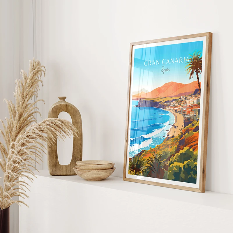 Spain Travel Poster Paris Gran Canaria Barcelona Madrid Granada Landscape Canvas Print Painting Wall Art Picture Room Home Decor