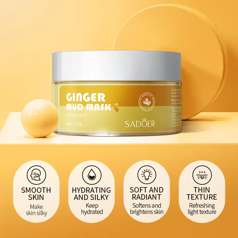 

Ginger Green Tea Mud Mask Cleansing Pores Moisturising Oil Control Treat Acne Blackheads Purifying Pores Moisturising Skin