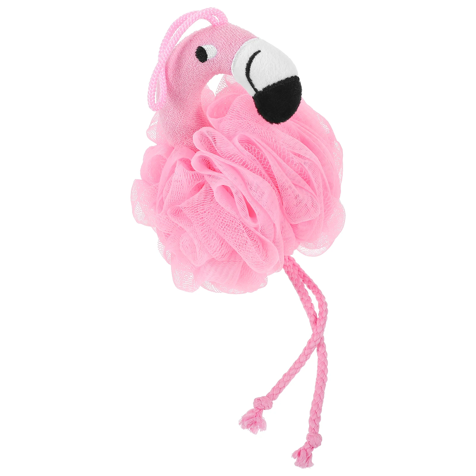 

Pink Flamingo Bath Ball Mesh Sponge For Shower Daily Use Exfoliating Body Scrub Loofah Travel Bathing Essential Party