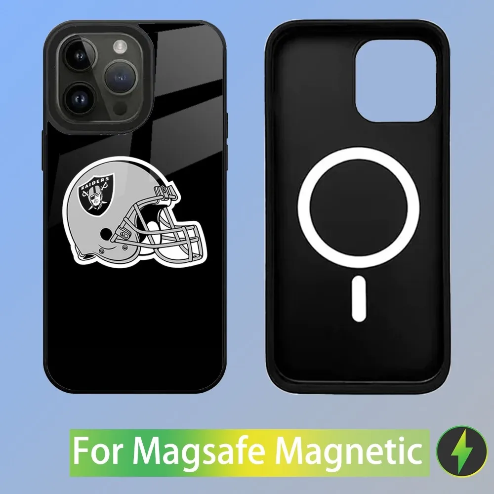 Oakland Raiders Phone Case For iPhone 15,14,13,12,11,Plus,Pro,Max Mini Magsafe Magnetic Wireless Charging