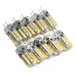 Ampoule LED G4 en Silicone, Lampe à T-shirts, Angle de Faisceau 360, Remplace la Courbure, Projecteur, Lustre, 2W, 3W, 5W, 9W, 12W, 15W, 12V, AC 220V, 10 Pièces