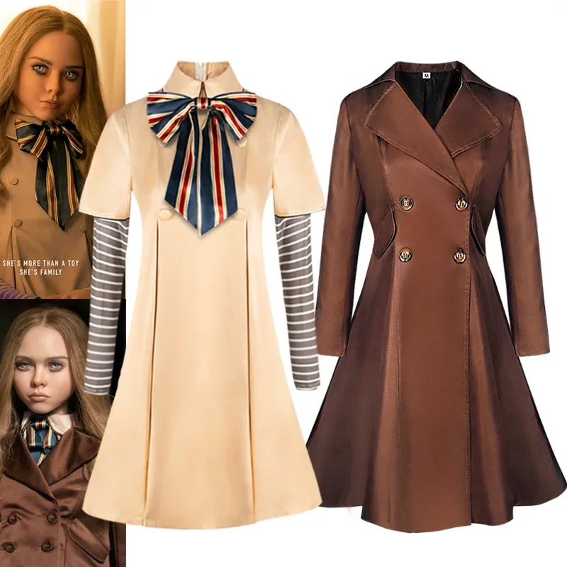 

M3gan cosplay costume kids Kapai dress robot dress top socks m3gan full set outfit for girls and adult wig Halloween