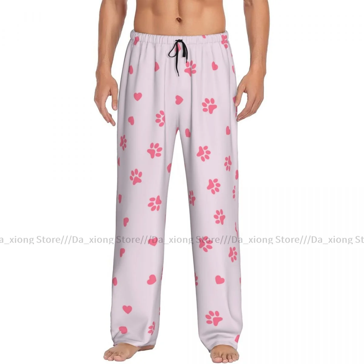 Dog Cat Paw Print Mens Pajamas Pyjamas Pants Lounge Pants Sleep Bottoms