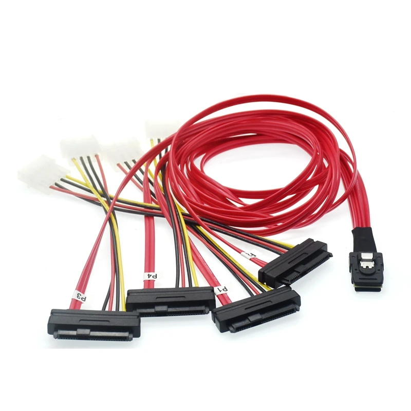 

Внутренний мини-SAS 4i SFF-8087 36-контактный кабель SAS 4x SFF-8482 29-контактный жесткий диск SAS с помощью 4-контактных разъемов Molex 1 м 100 см 3 фута