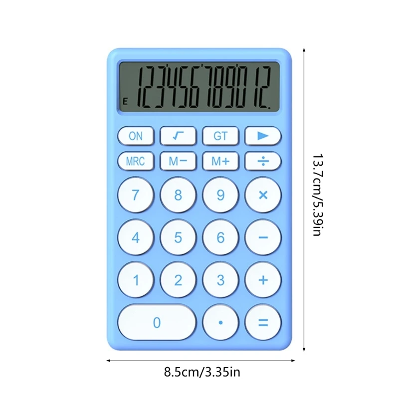 آلة حاسبة خفيفة الوزن مكونة من 12 رقمًا مع وظائف أساسية ومتقدمة ملونة