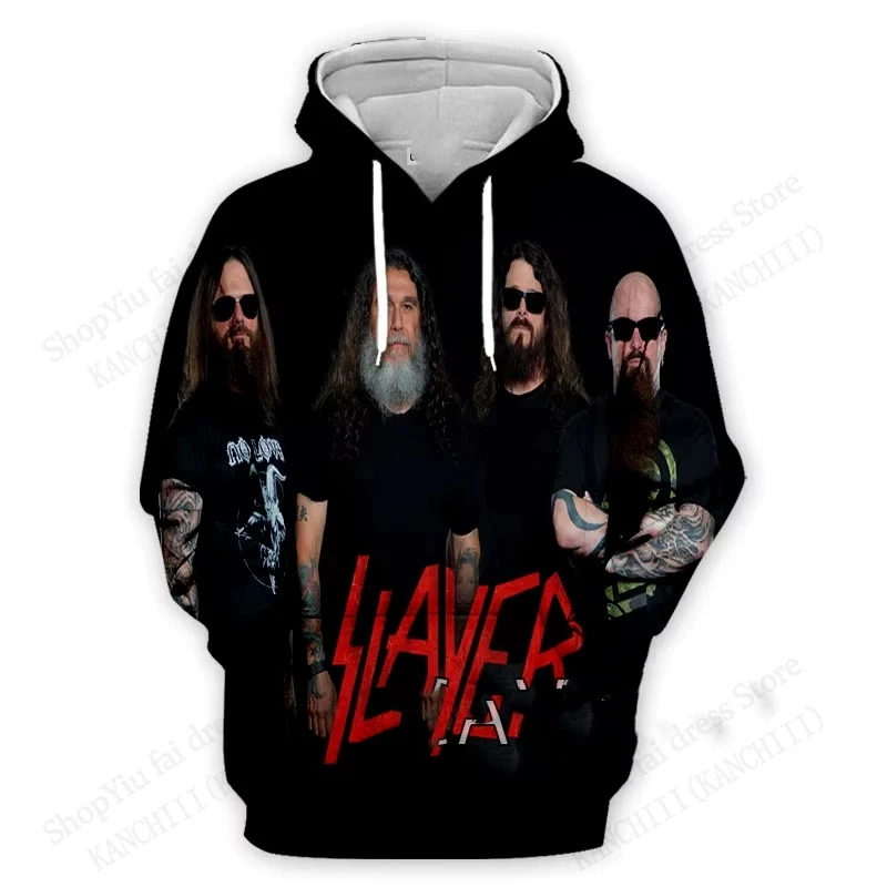Sudadera con capucha Slayer Rock Band Slayer, sudaderas con estampado 3d, sudadera con capucha de gran tamaño a la moda para hombres y mujeres, sudaderas para mujeres, ropa para hombres con calavera