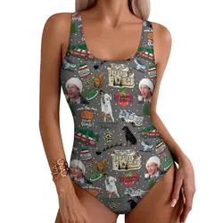 National Lampoons Christmas Vacation Swimsuit Sexy One-Piece Swimwear Push Up Swimsuits Stylish Holiday Rave Beachwear