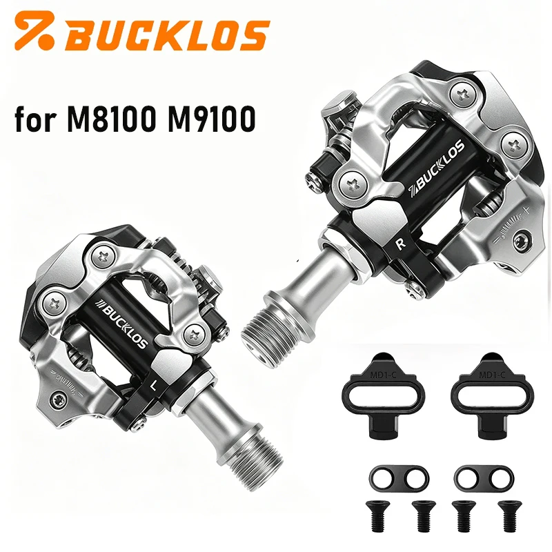 

BUCKLOS MTB Clipless Self-Locking Pedals for SPD Lock System Pedals Fit M8100 M9100 Anti-Slip Wearproof Bicycle Pedal Durable