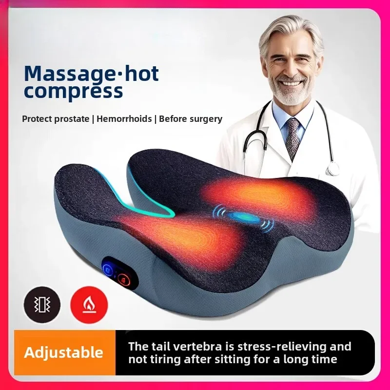 Massage Cushion Caudal Decompression Hemorrhoids Cushion Correction Sitting Position Butt Hot Compress Cushion Kegel PC