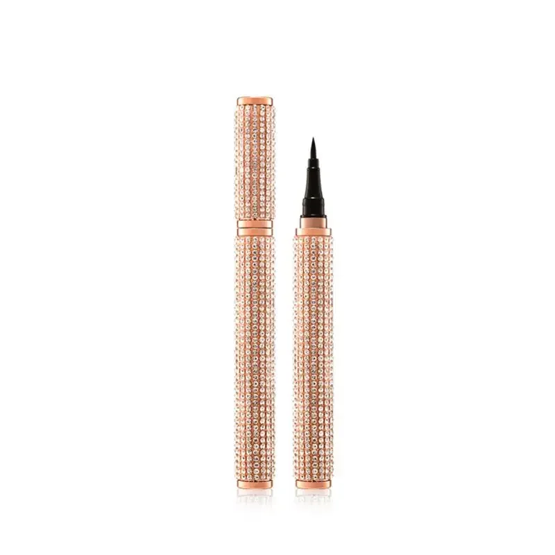 New Waterproof Quick Dry Long Lasting Non-blooming 4D Eyeliner Star Diamond Eyeliner Soft Smooth Black Eyleliner Pen