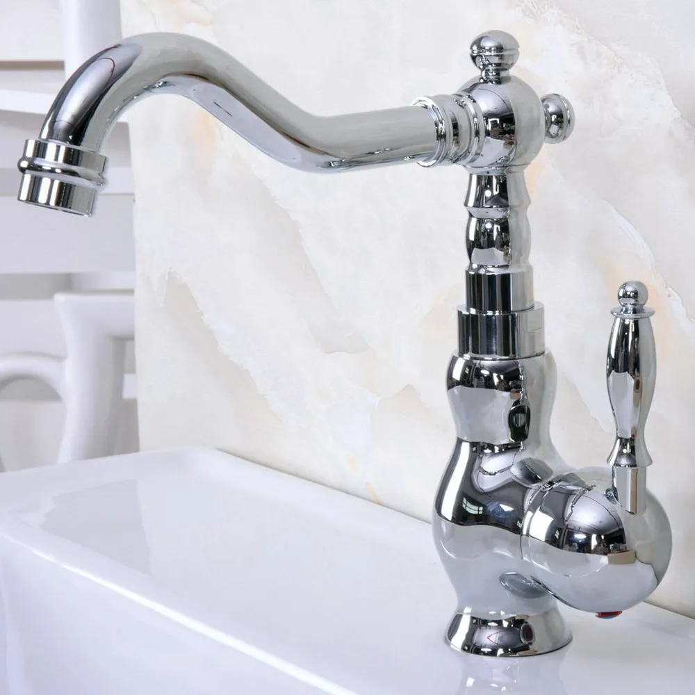 

Deck Mount Chrome Bathroom Basin Faucet Shower Bath Faucets Vanity Vessel Sinks Mixer Tap Cold And Hot Water Tap tnf934