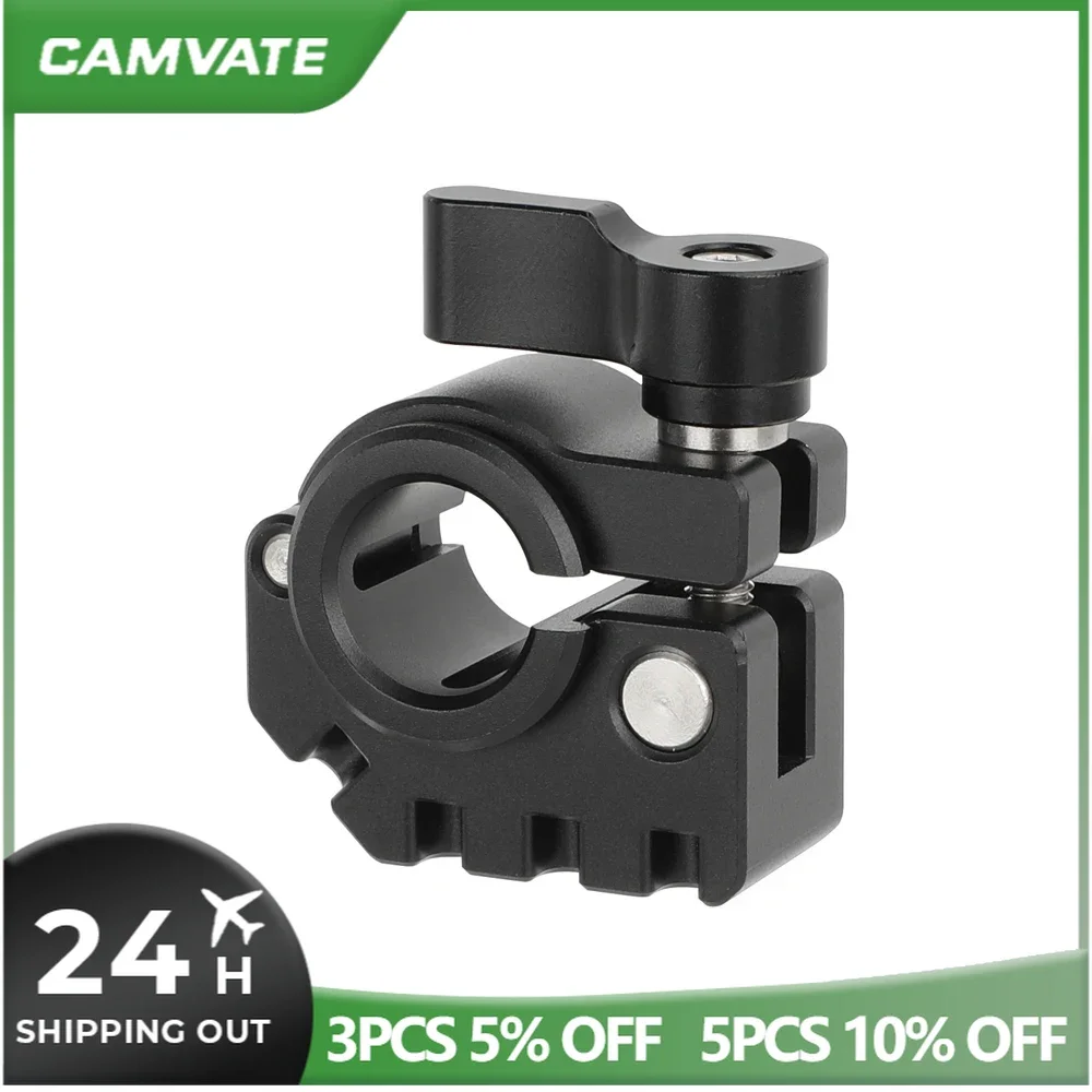 CAMVATE 19mm Rod Clamp and 15mm Reduction Bushing For Shoulder Rig Kit Rod Clamp