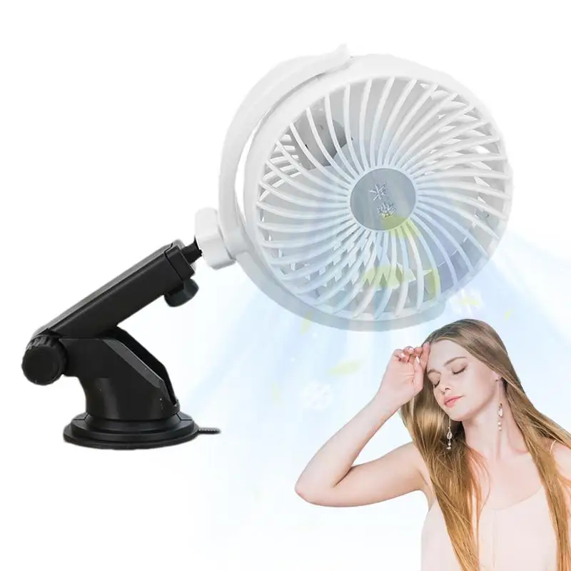 

Mini Fans Cooling Air Fan With Suction Cup USB Powered Small Fan Work Quiet Circulator Fan For Home Auto Rv Vehicles Sedan