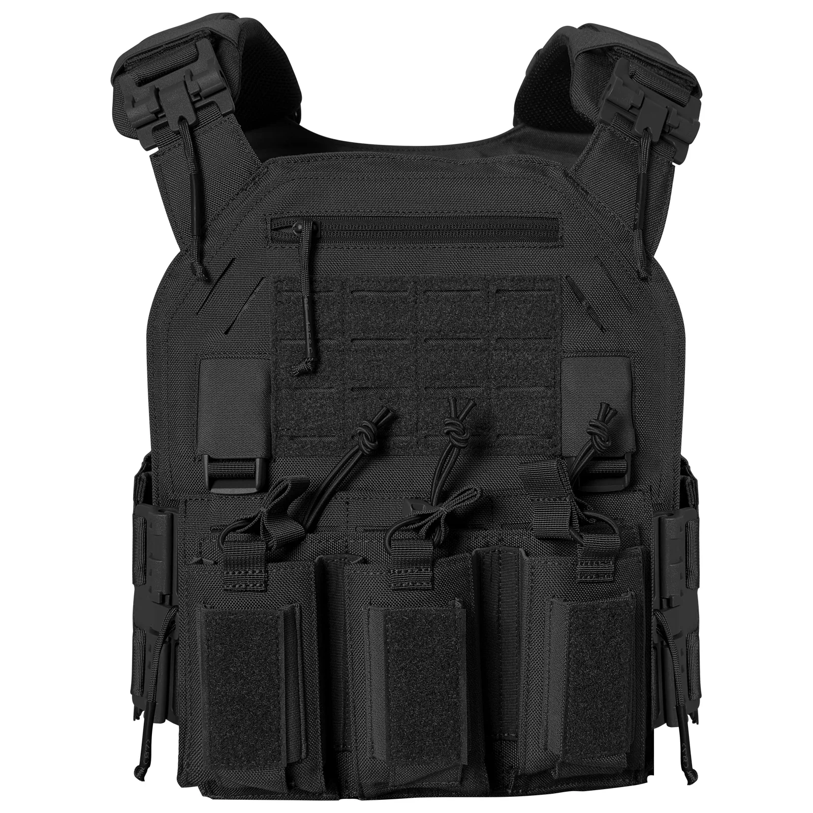 Tactical Vest Outdoor Training 1000D Nylon Laser Cut Quick Release Tactical Vest with Mother Magazine Pouch Adjustable Size