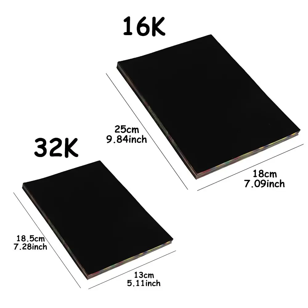 20pcs 16K/32K Rainbow Scratch Paper Sheets & Wooden Stylus Tools for DIY Crafts, Classroom Art Activities, Party Gifts YMY