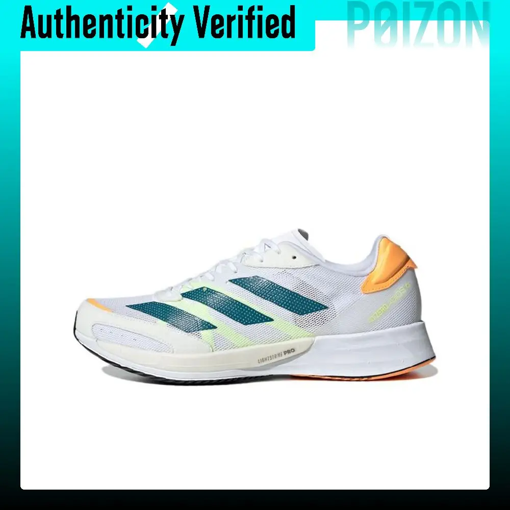 Adidas Adizero Adios 6 Running Shoes Men's Low-top White Orange Green GY0894