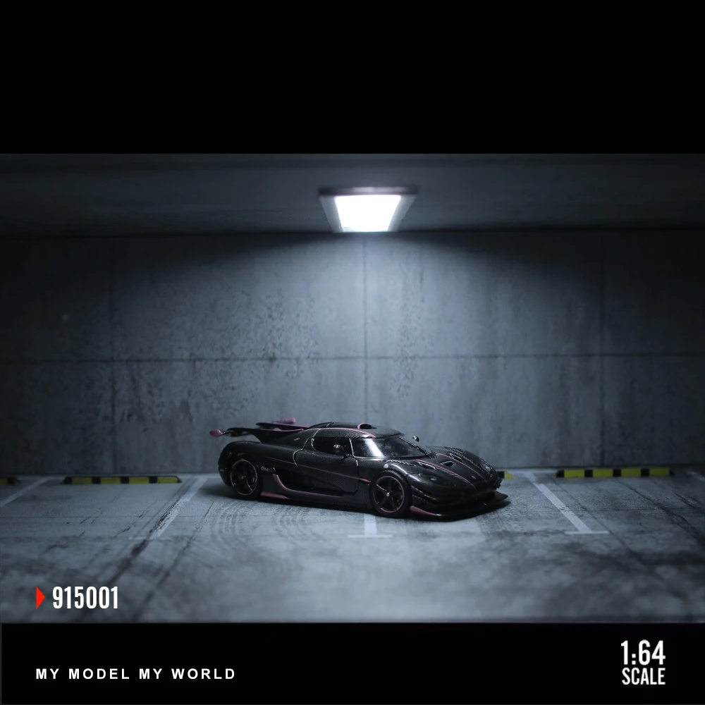 โรงจอดรถจำลองเรืองแสง 1:64 โรงจอดรถใต้ดิน! ชุดประกอบไฟประดับจำลองฉากลานจอดรถแบบจิ๋ว