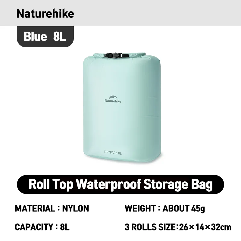 Naturehike gerollte Aufbewahrungstasche für Outdoor-Reisen, Wandern, leicht, wasserdicht, Vakuum-Kompressionsspender, Taschen, tragbarer Organizer