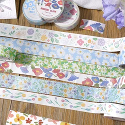 3m Cute Flowers Washi Tape for Scrapbooking DIY Journaling Album Decoration Collage Masking Tape Stationery Background