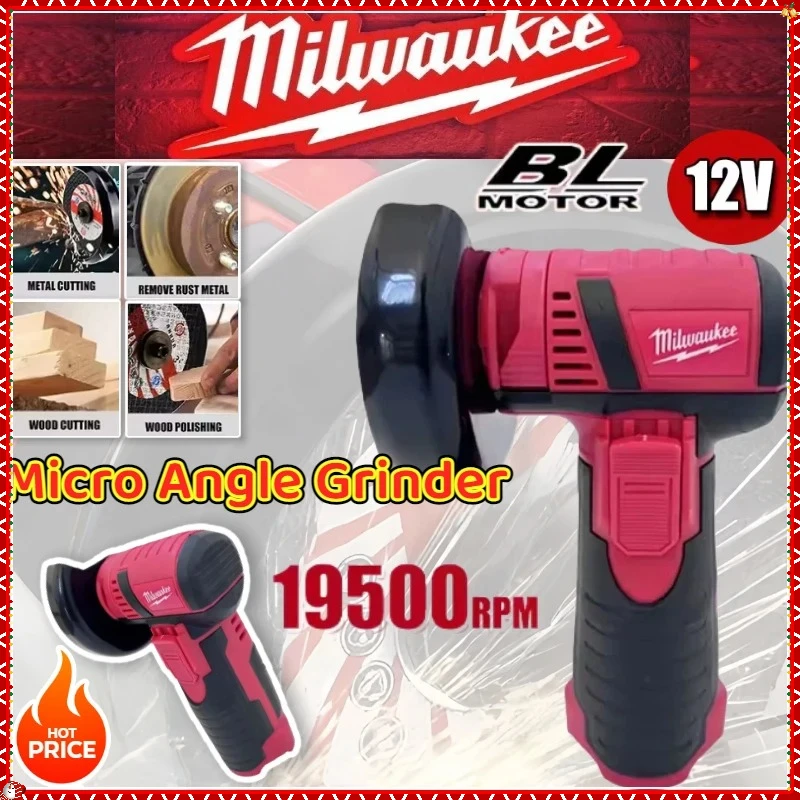 Milwaukee sem fio sem escova elétrica ângulo moedor mini máquina de corte para corte diamante recarregável 12v ferramentas elétricas