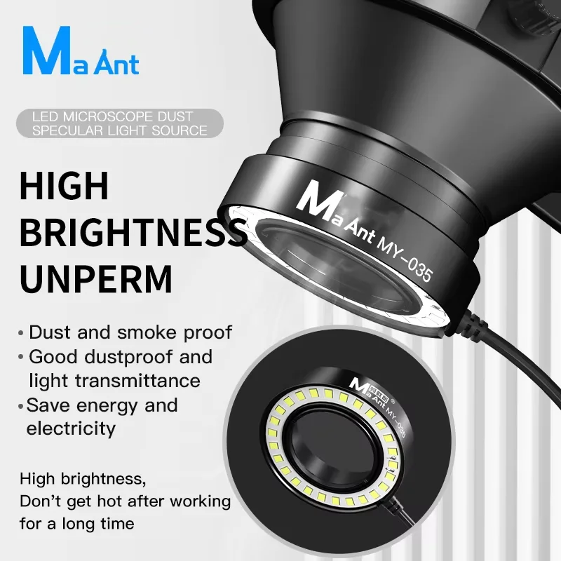 MaAnt MY-035 Smoke Prevention Dust Specular Light Source for Microscope High Brightness Welding Repair LED Lamp