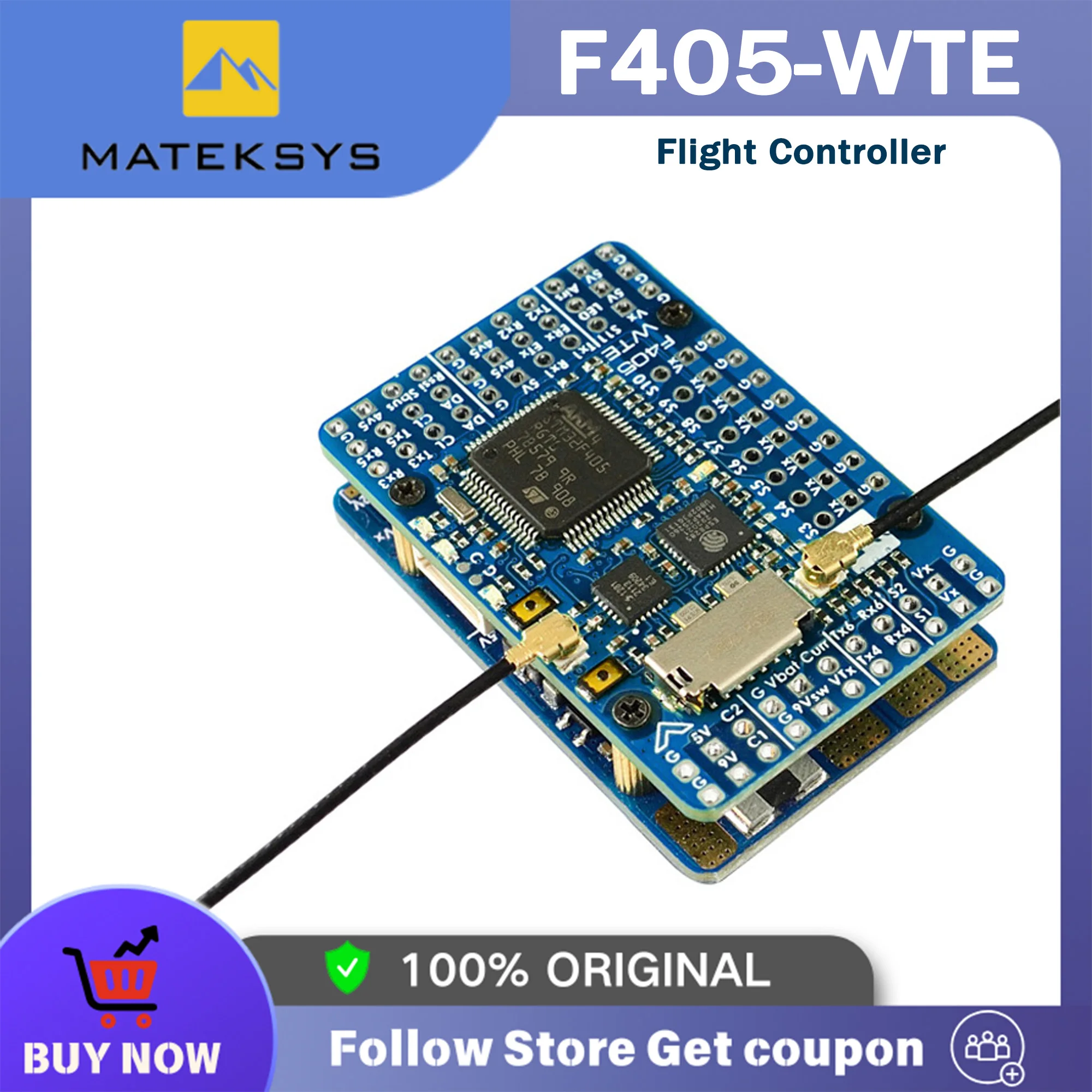 

MATEK System F405-WTE Flight Controller Built-in OSD Blackbox ExpressLRS 25 x 25mm For FPV Fixed Wing Drone F405-WSE Upgrade