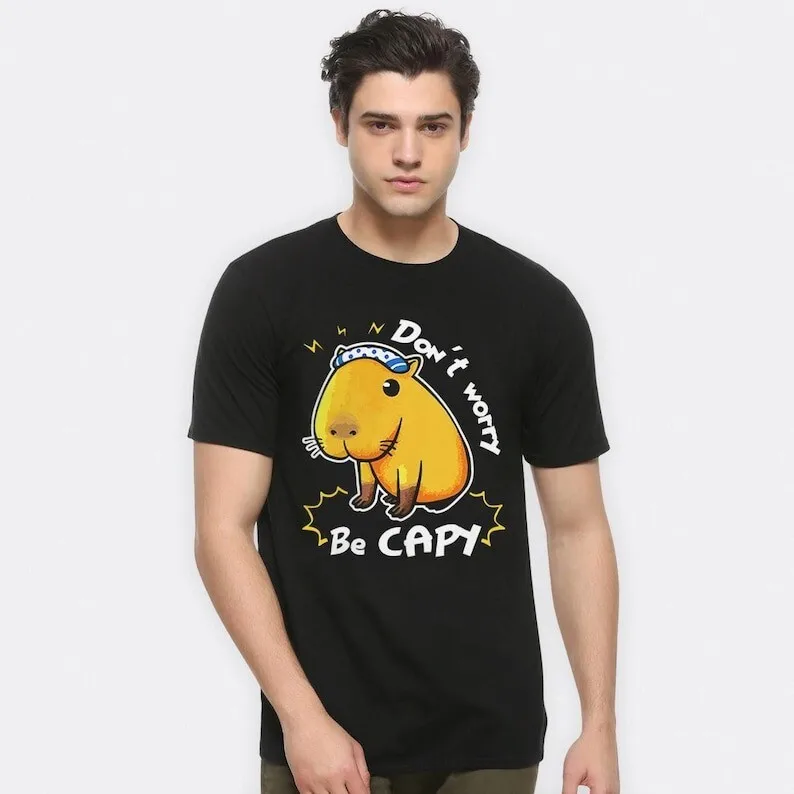 Capybara Don't Worry Be Capy Funny T-Shirt,