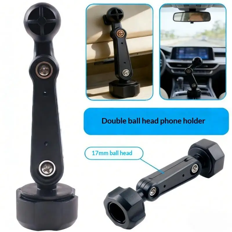 

1Pc 17mm Universal Ball Head Car Phone Holder Modification Accessories Extension Rod Air Outlet Display Adapter Extension Arm