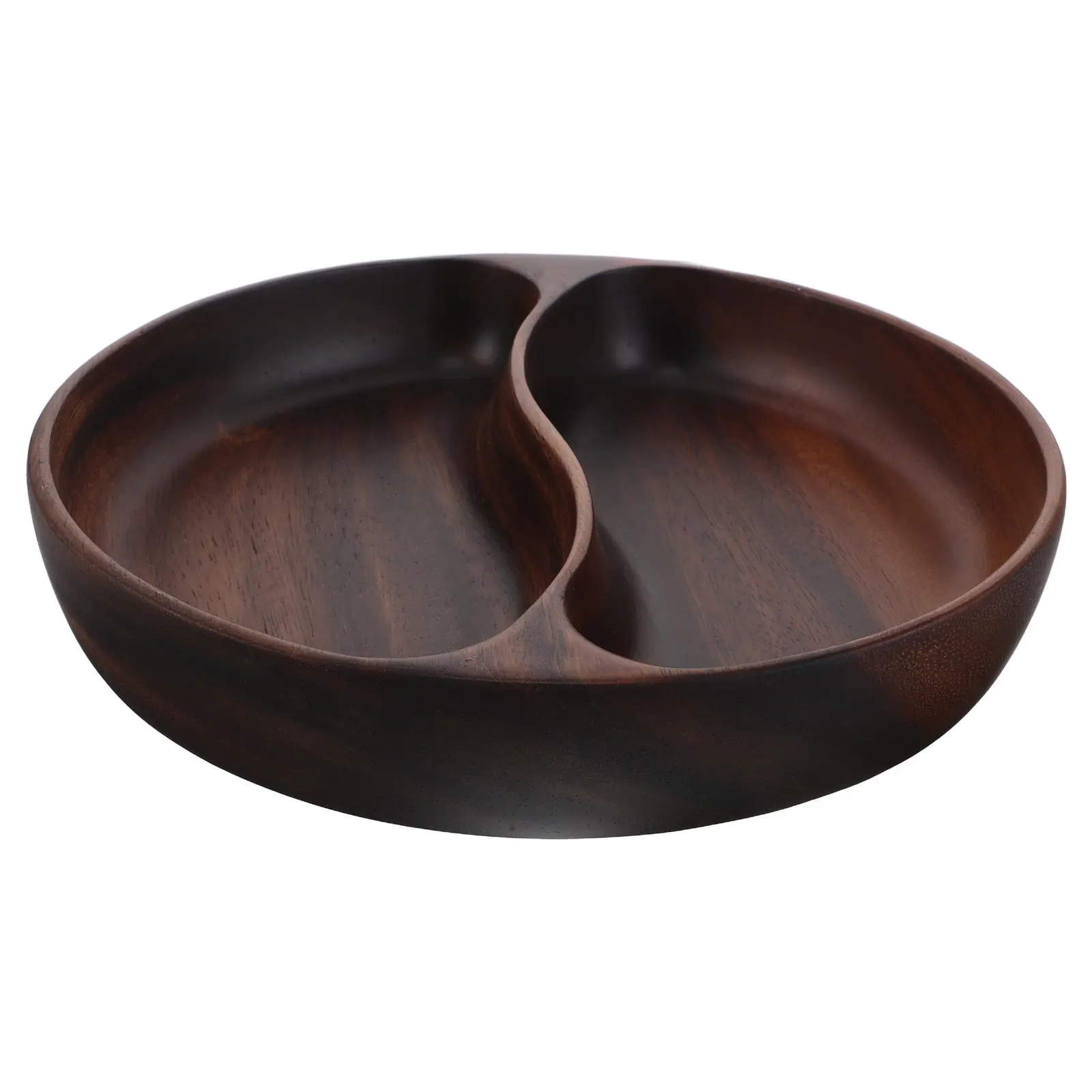 Divided Portion Plate Wooden Snack Serving Dish 10 Sectioned Fruit Tray Dual Compartment Nut Bowl Candy Salad Appetizer Server view 5