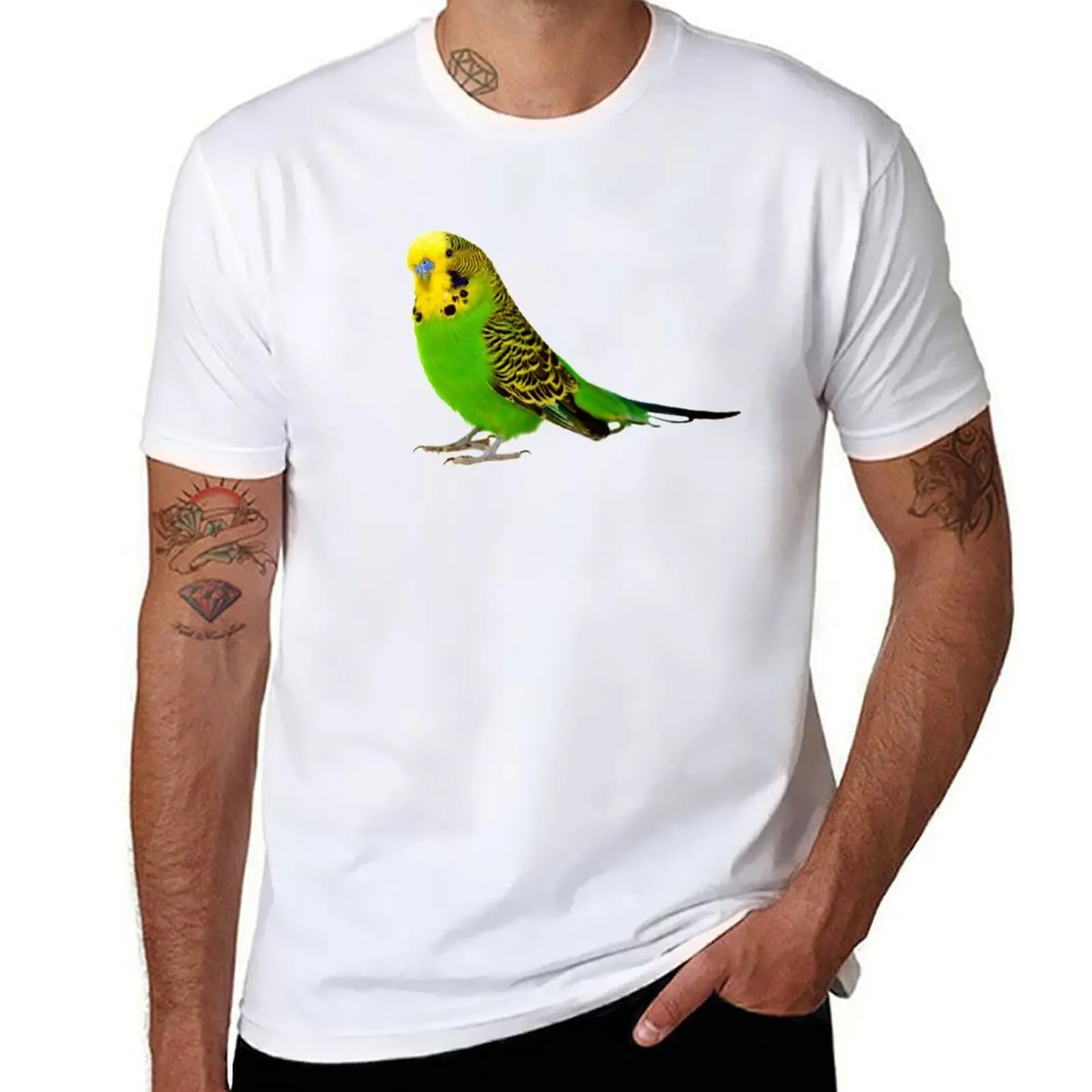 

Green Budgie T-Shirt cotton t shirt man man graphic t shirt T-Shirt