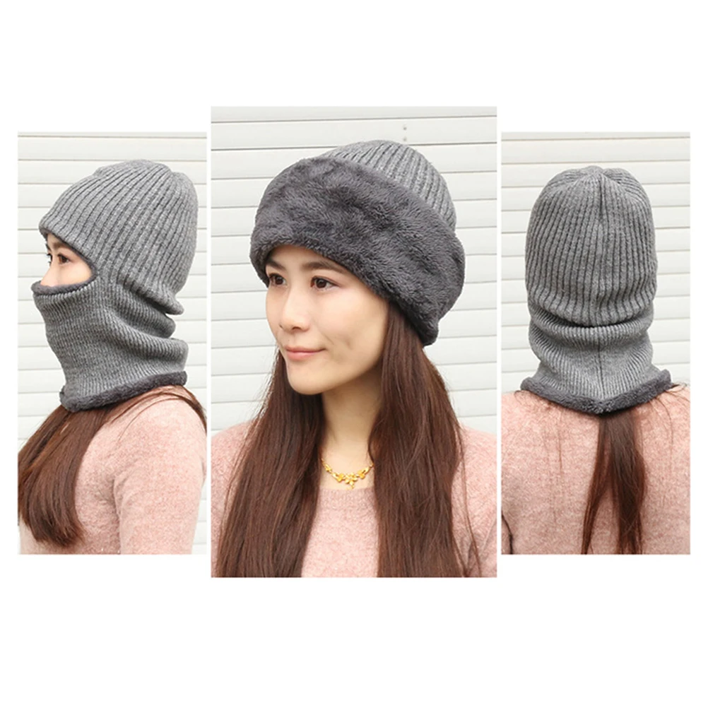 

Adjustable Knitted Beanie Hat Winter Windproof Face Mask Cap Cycling Headwear for Outdoor Sports Lightweight Quick Dry