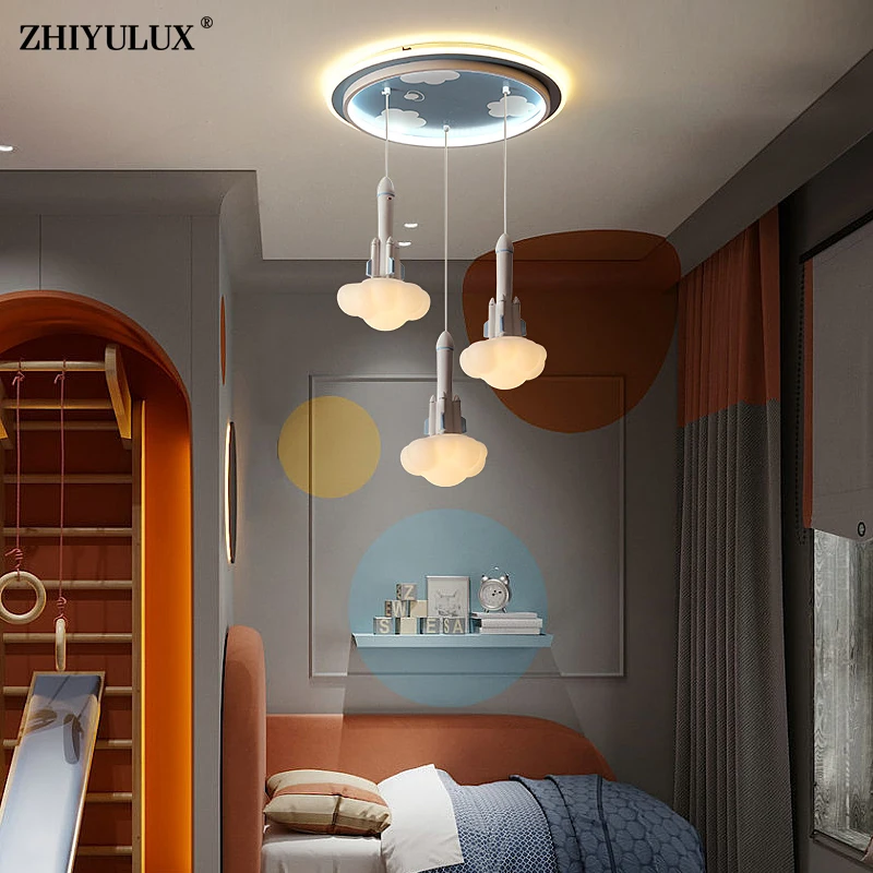 Remote Dimming New Modern LED Chandelier Lights Children Living Dining Room Baby Bedroom Pendant Hall Bar Lamps Indoor Lighting