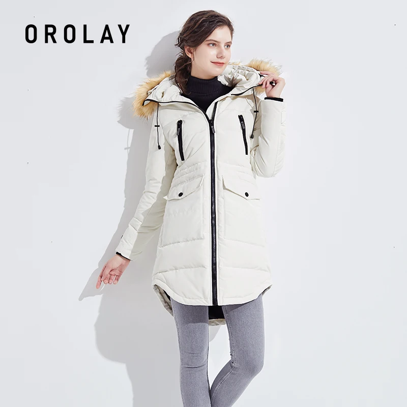 

Orolay Women's Down Jacket Mid-Length Windproof Winter Down Coat