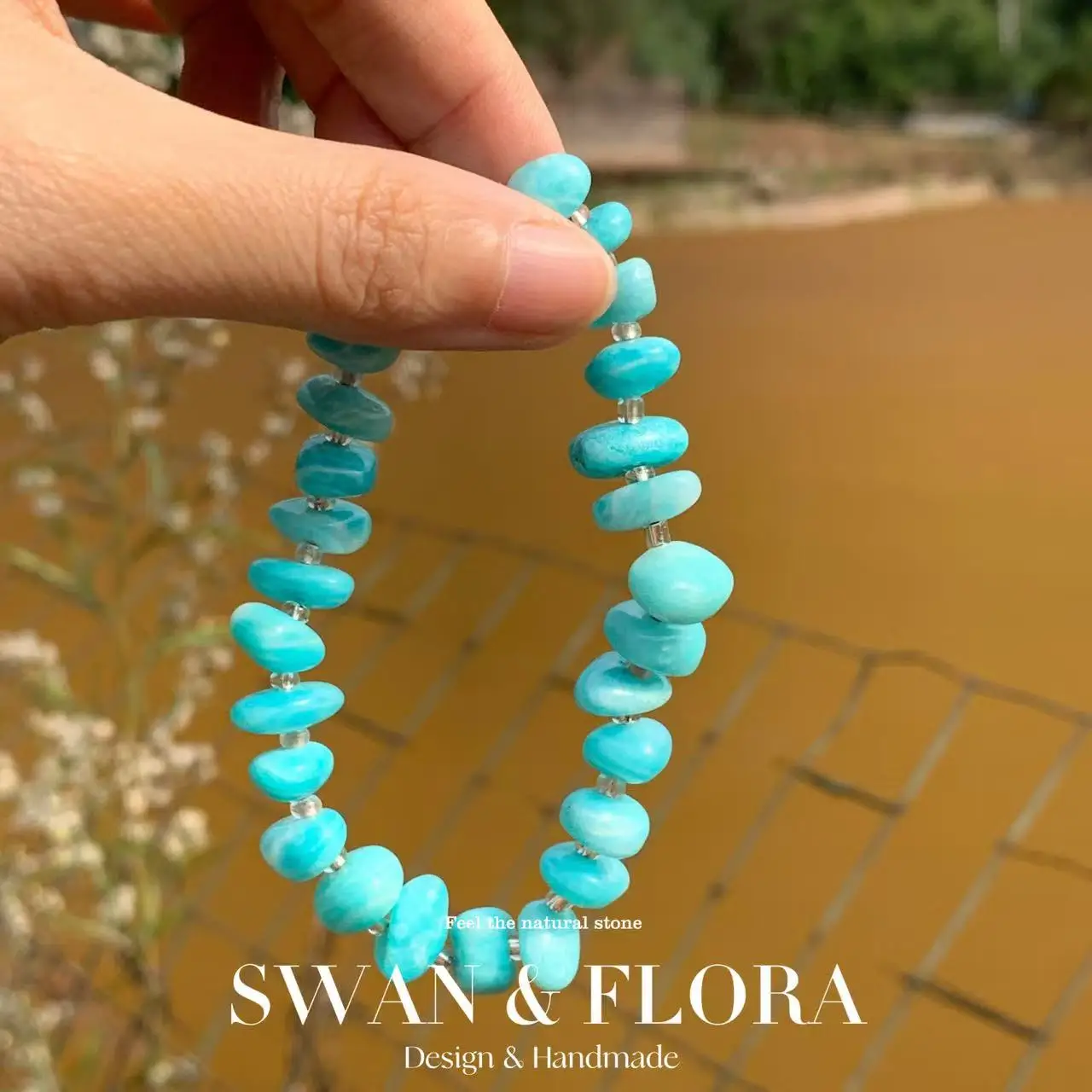 

Natural Amazonite Bracelet Blue Stone Irregular Jewelry Wholesale Design Handmade GEM Beads Healing Women Jewelry Gifts