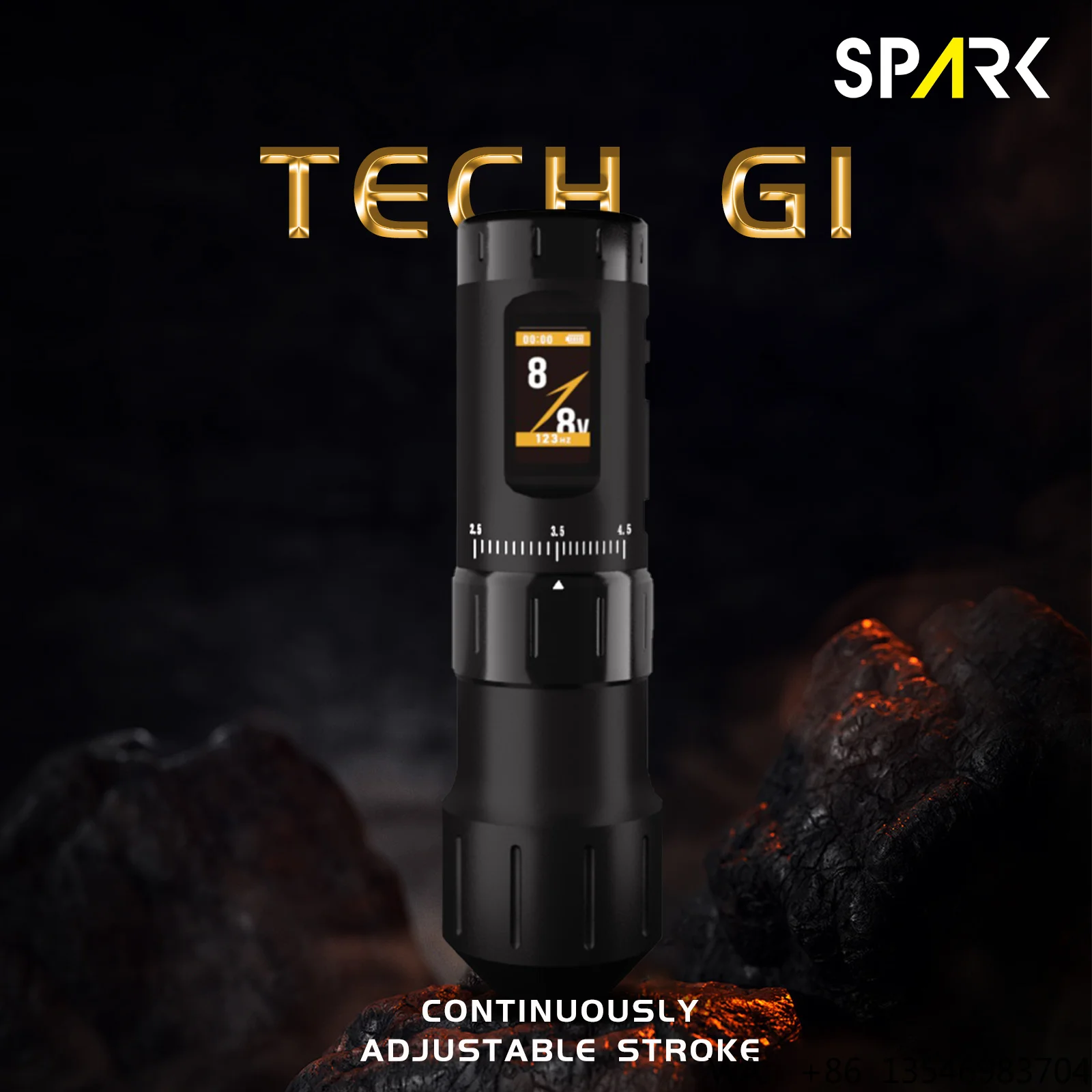 Spark New Arrival Tattoo Pen Machine Gun Adjustable Stroke Tattoo Equipment Dual Battery Tattoo Rotary Machine Pen for Body Art