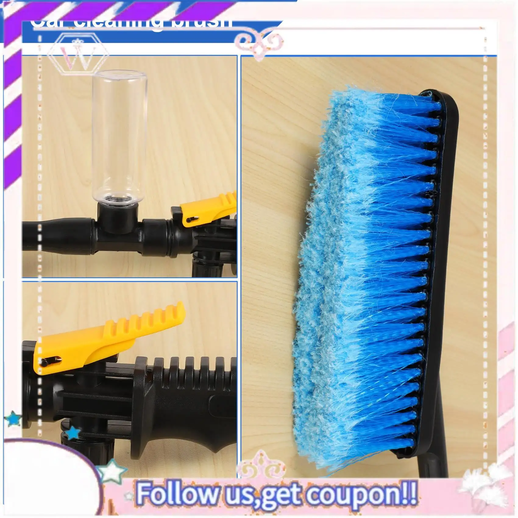 

A76T-Щетка для мойки автомобилей, инструмент для очистки распылением воды, мягкая щетина, тряпка с длинной ручкой