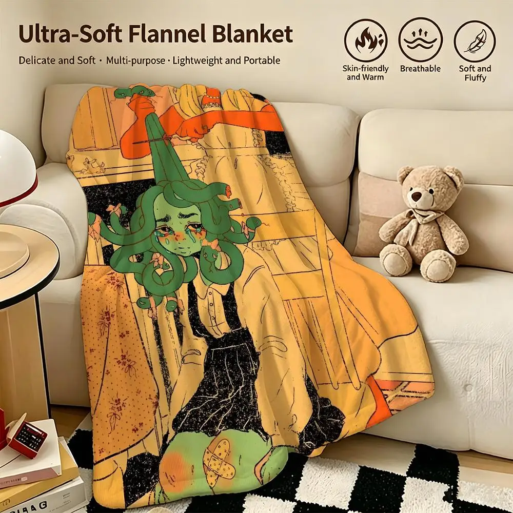 art b-bottling sunshine-e Throw Warm Soft Flannel Blanket, Multi-use for Sofa Bed Camping Travel Nap