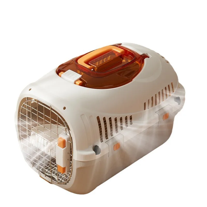 

Pet new cat air box out portable portable cat cage removable cleaning cat and dog checked transport box